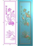 和合如意门板花篮荷花精雕图浮雕