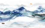 奢华背景新山水画 TIF分层
