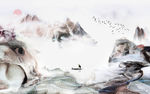 现代背景新山水画 TIF分层