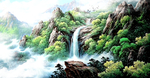 山水画风景画背景墙