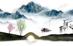 中国风山水新中式画 TIF分层