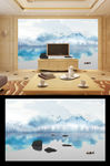 中式山水背景墙
