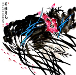 荷花水墨画