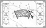 爵士白欧式装饰框画 TIF分层