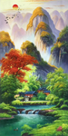 山水油画招财画