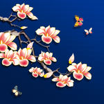 玉兰花花鸟画