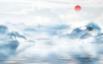 大理石纹抽象山水背景墙