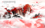 山水水墨背景墙