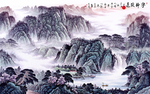山水招财画背景墙