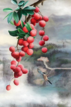 荔枝油画