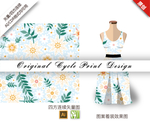 矢量清新茉莉花菊花四方连续