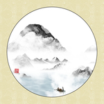 彩色水墨画