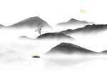 意境水墨山水画