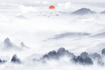 新中式抽象山水背景墙