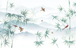 竹子高清山水画 tif分层