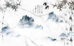 新品山水画客厅墙 TIF分层