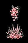 粉色婚礼手绘花艺素材