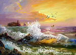 大海油画