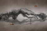 意境水墨山水画