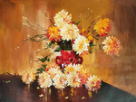 花瓶花卉油画
