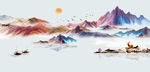 新中式禅意山水壁画