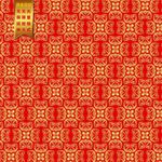 矢量红底烫金花纹纹样设计