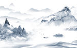 大气别墅山水画 TIF分层画