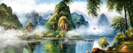 山水风景油画