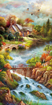 美式乡村小屋风景油画玄关