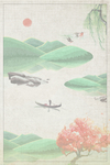朦胧春天水墨背景