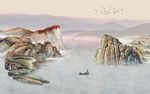 中国风山水国画