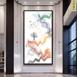 新中式抽象山水玄关画