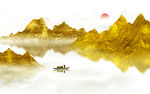 金色山水画