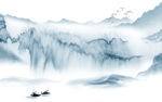 水墨 山水画背景墙 TIF分层