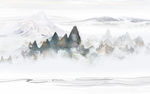 最新山水画背景墙 TIF分层
