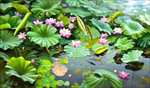 荷花油画