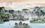 山河美景家居聚财风水画
