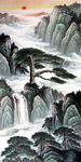 迎客松国画