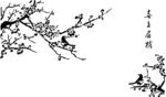 梅花 花朵 鸟 矢量图