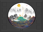新中式背景墙