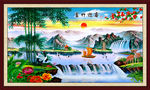 风景画 富竹迎客