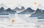 水墨山水抽象树客厅装饰画