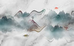 大理石山水画