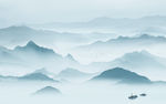 简约山水画无框画 TIF分层