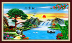 壁画 迎客松