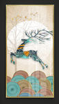麋鹿玄关装饰画