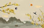 中国风山水背景墙