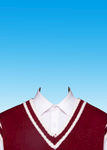 学生红棕色证件照衣服