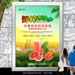 鲜榨西柚汁灯箱展板挂画海报单页