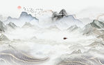 极品简约山水画 tif分层